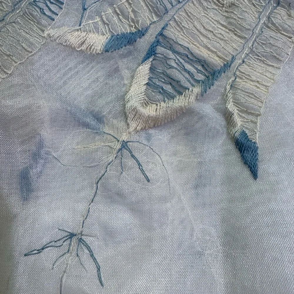 Vintage Embroidered Curtain Panel